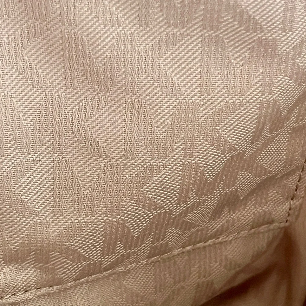 Michael Kors Woven Straw Tote with Metallic Beige Trim